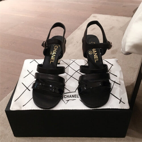 High Quality Luxury Chanel Heels Sandals Women Black alternate view
