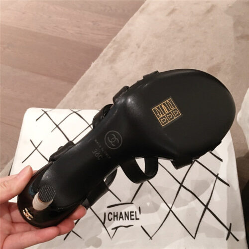 High Quality Luxury Chanel Heels Sandals Women Black product detail