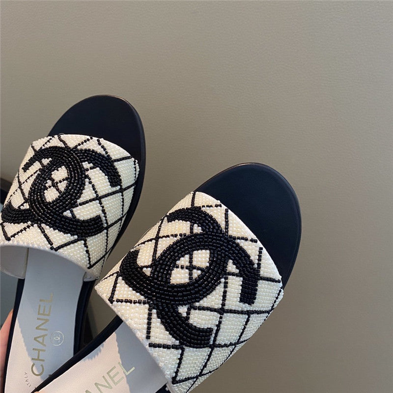 High Quality Luxury Chanel Pearl Slippers product detail