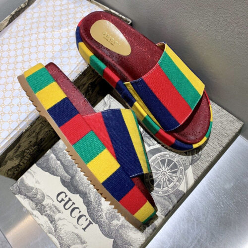 High Quality Luxury Gucci Rainbow Slippers Women product detail