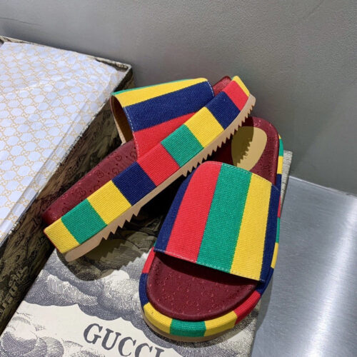 High Quality Luxury Gucci Rainbow Slippers Women product detail