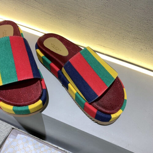 High Quality Luxury Gucci Rainbow Slippers Women product detail