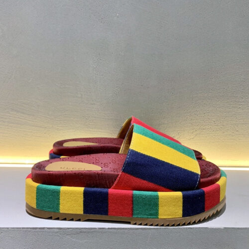 High Quality Luxury Gucci Rainbow Slippers Women alternate view