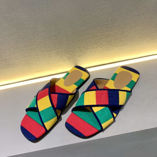 High Quality Luxury Gucci Rainbow Slippers