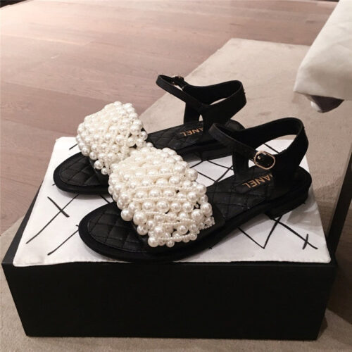 High Quality Luxury Chanel Pearls Sandals