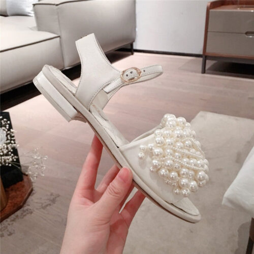 High Quality Luxury Chanel Pearls Sandals White product detail