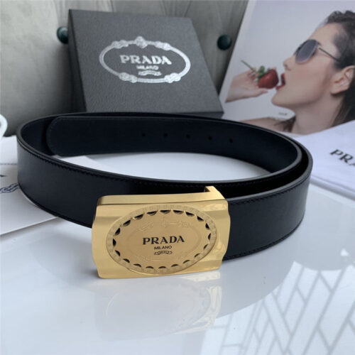 High Quality Luxury Prada 38Mm Belt Mens Gold