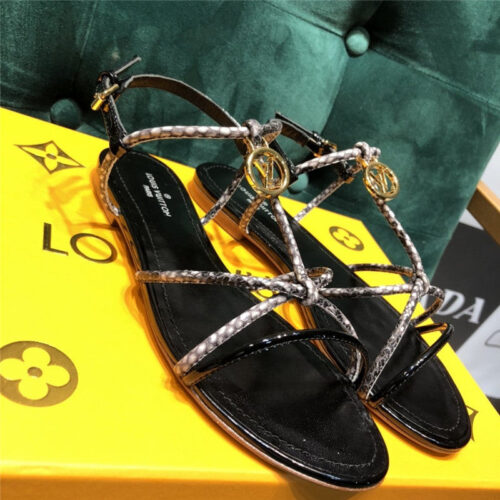 High Quality Luxury Louis Vuitton Flat Sandals Black product detail