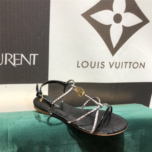 High Quality Luxury Louis Vuitton Flat Sandals Black product detail