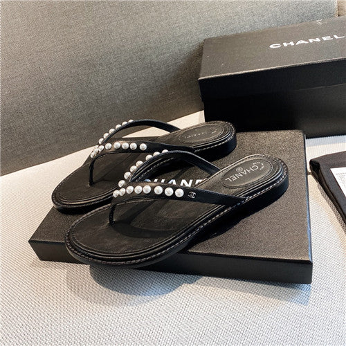 High Quality Luxury Chanel Pearl Flip-Flops – Style 05670