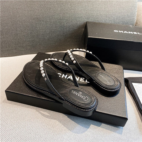 High Quality Luxury Chanel Pearl Flip-Flops – Style 05670 alternate view