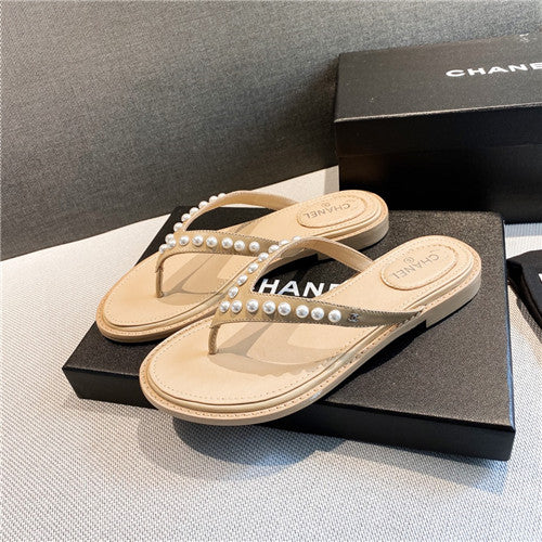 High Quality Luxury Chanel Pearl Flip-Flops – Style 74598