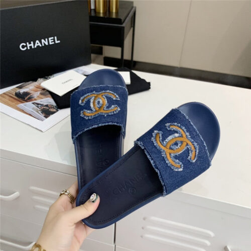 High Quality Luxury Chanel Denim Sandals Slippers alternate view