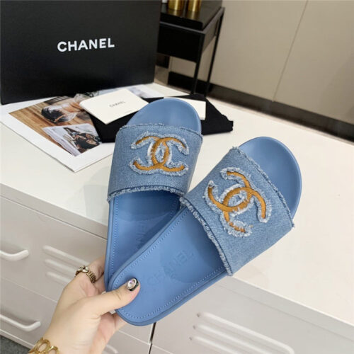 High Quality Luxury Chanel Denim Sandals Slippers – Style 95494 alternate view