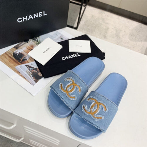 High Quality Luxury Chanel Denim Sandals Slippers – Style 95494 product detail