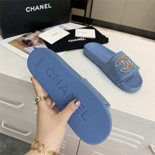 High Quality Luxury Chanel Denim Sandals Slippers – Style 95494 product detail