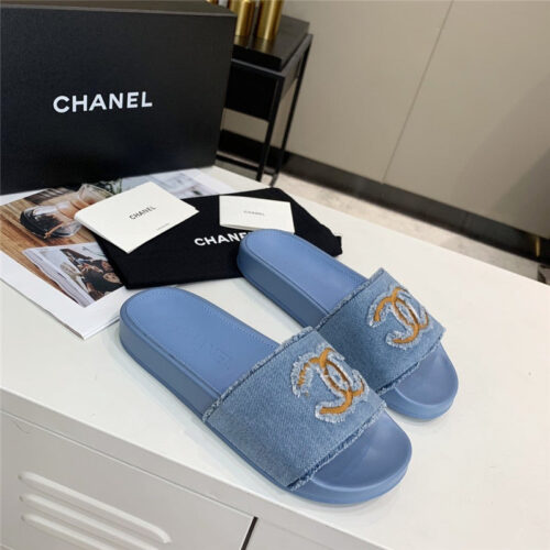 High Quality Luxury Chanel Denim Sandals Slippers – Style 95494