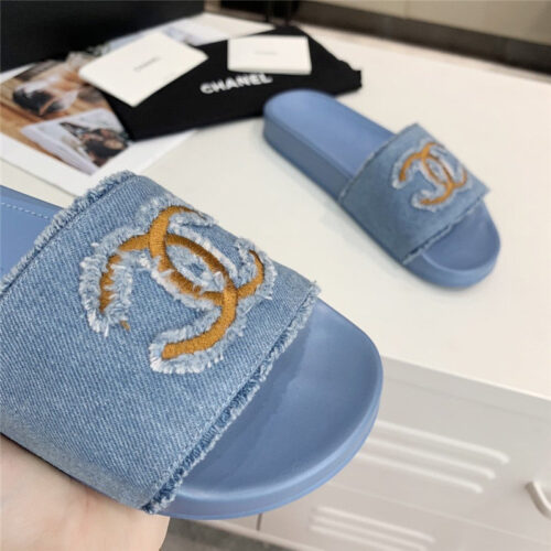 High Quality Luxury Chanel Denim Sandals Slippers – Style 95494 product detail