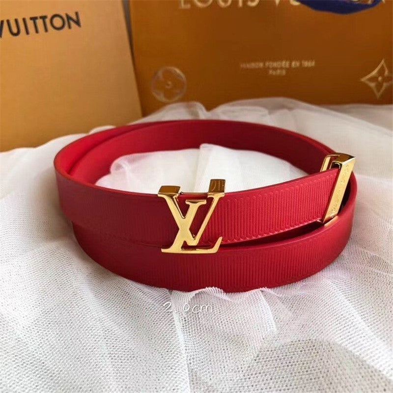 High Quality Luxury LV Initiales 20Mm Belt Women Red