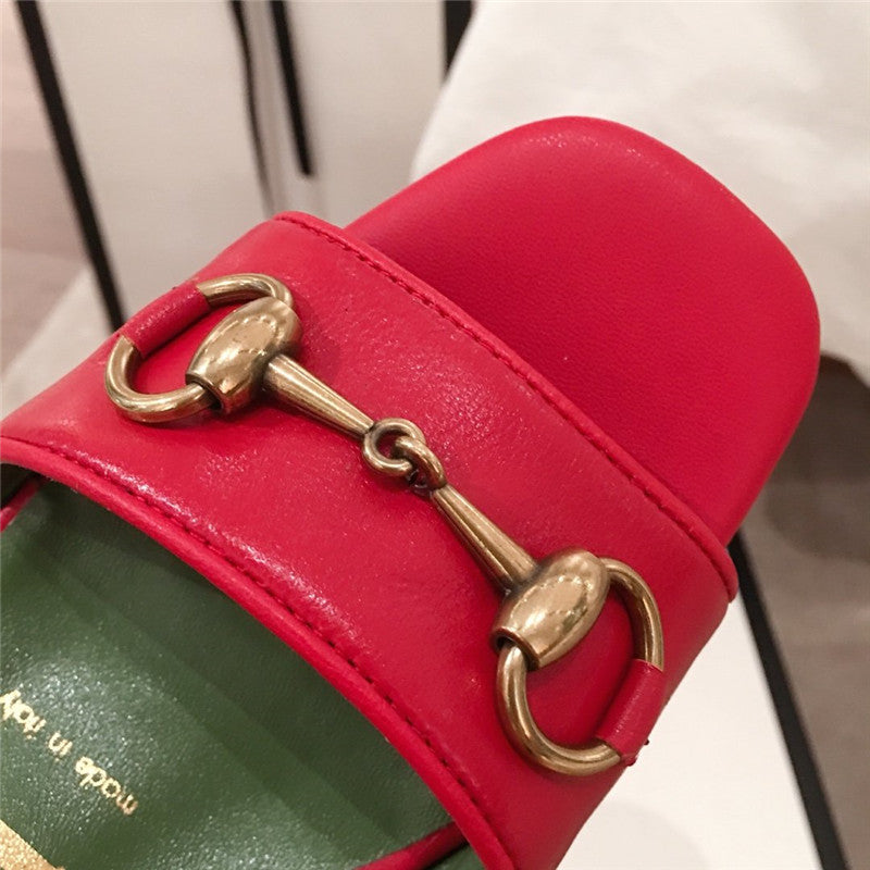 High Quality Luxury Gucci Block Heel Sandals Red product detail