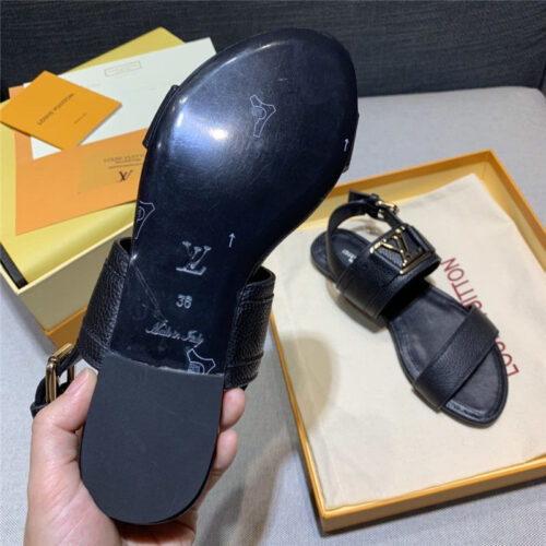 High Quality Luxury LV Sandals Women Black product detail