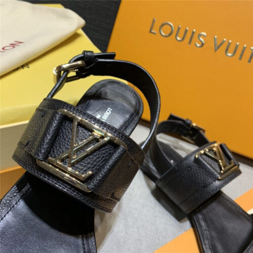 High Quality Luxury LV Sandals Women Black product detail