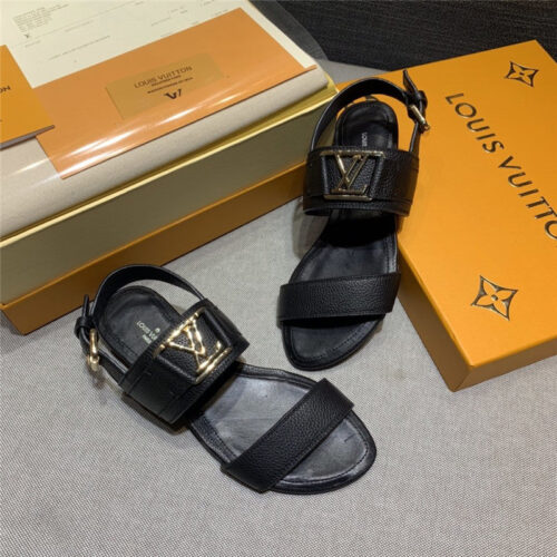 High Quality Luxury LV Sandals Women Black