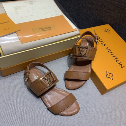 High Quality Luxury LV Sandals Women Brown