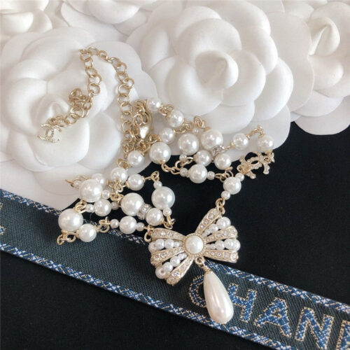 High Quality Luxury Chanel Bow Necklace alternate view