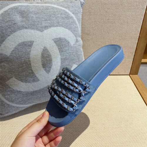 High Quality Luxury Chanel Chain Flip Flops – Style 14662 product detail