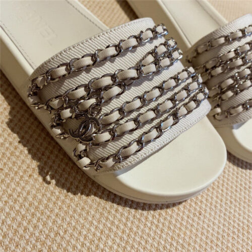 High Quality Luxury Chanel Chain Flip Flops – Style 78502 product detail