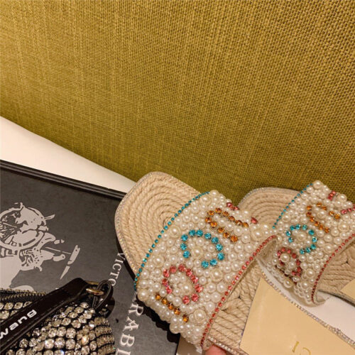High Quality Luxury Gucci Pearl Slippers product detail