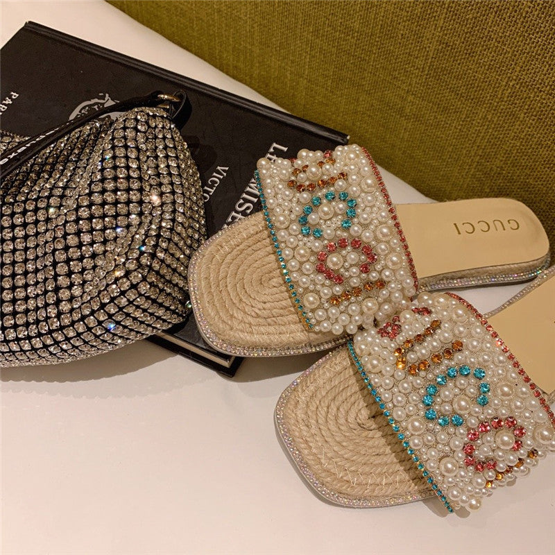 High Quality Luxury Gucci Pearl Slippers product detail