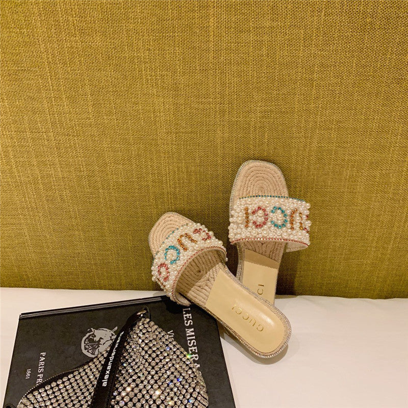 High Quality Luxury Gucci Pearl Slippers product detail