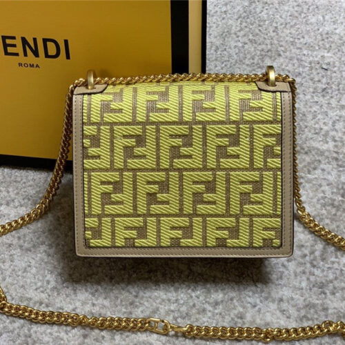 High Quality Luxury Fendi Embroidery FF Bag Gold alternate view