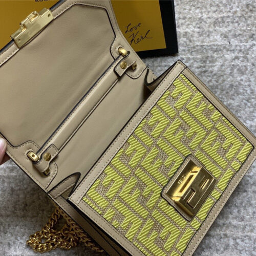 High Quality Luxury Fendi Embroidery FF Bag Gold product detail
