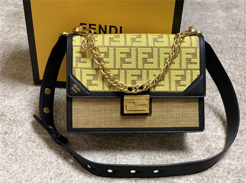 High Quality Luxury Fendi Embroidery FF Bag