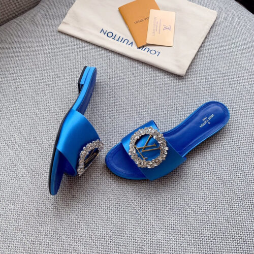 High Quality Luxury LV Madeleine Sandals Blue – Style 37667 alternate view