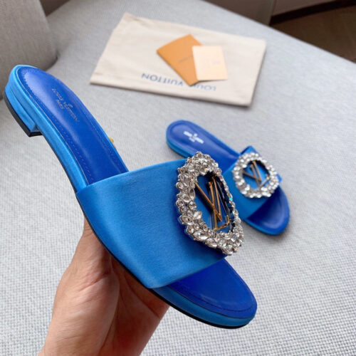 High Quality Luxury LV Madeleine Sandals Blue – Style 37667 product detail