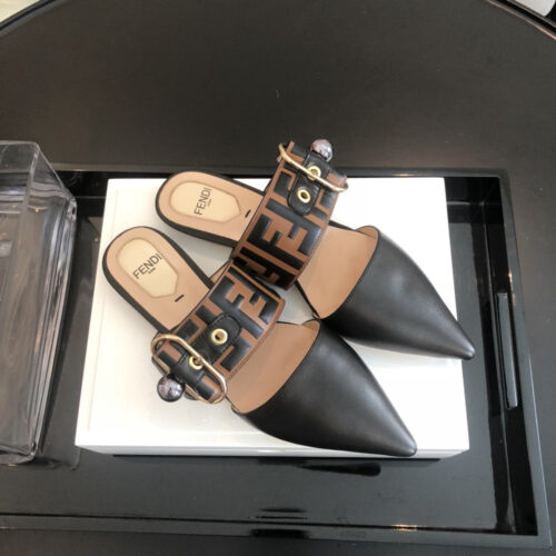 High Quality Luxury Fendi FF Mules Sandals