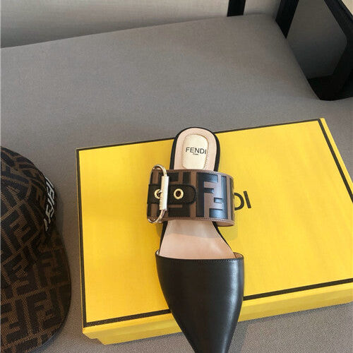 High Quality Luxury Fendi Pointed Flat Slippers product detail