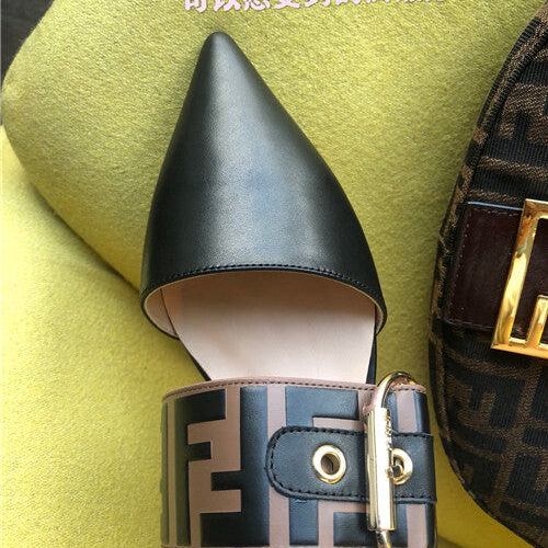 High Quality Luxury Fendi Pointed Flat Slippers product detail