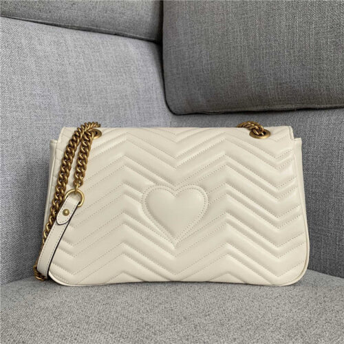 High Quality Luxury GG Marmont Large Shoulder Bag White alternate view
