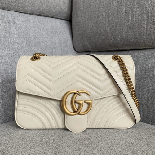 High Quality Luxury GG Marmont Large Shoulder Bag White