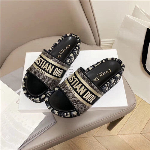 High Quality Luxury Dior Platform Slippers