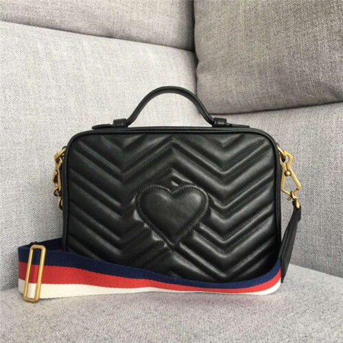 High Quality Luxury Gucci GG Marmont Bag Black alternate view