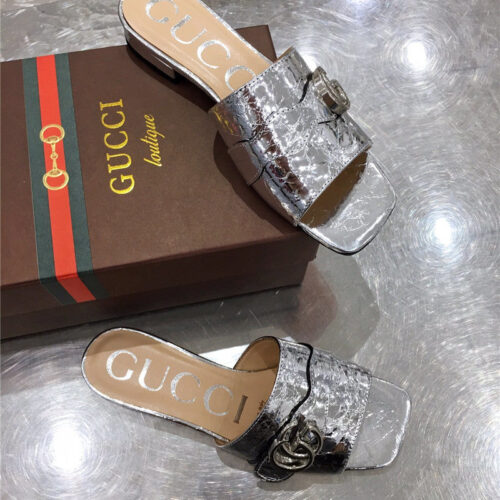High Quality Luxury Gucci GG Slippers Women Silver alternate view