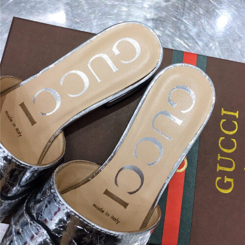 High Quality Luxury Gucci GG Slippers Women Silver product detail