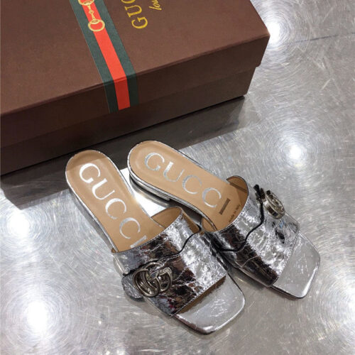 High Quality Luxury Gucci GG Slippers Women Silver product detail