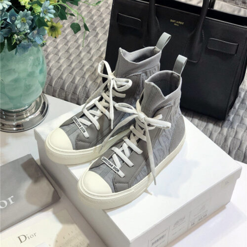 High Quality Luxury Dior High Top Sneakers Women Gray alternate view